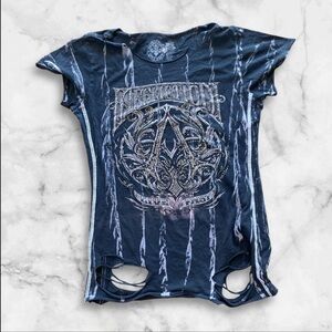 AFFLICTION distressed womens tee large